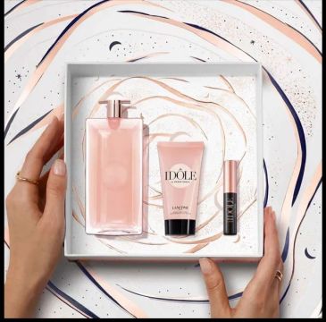 Coffre kit idôle Lancôme perfume 50ml +lash 2,5ml+hidratante 50ml R$649,00
