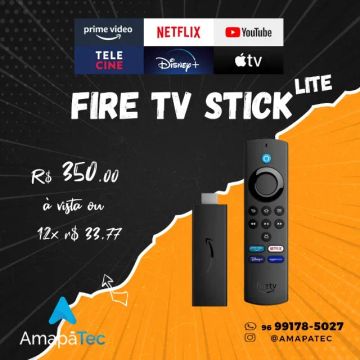 Fire TV Stick Lite com Controle Remoto Lite por Voz com Alexa