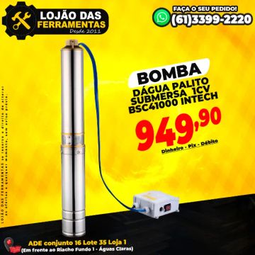 Bomba Dágua Palito Submersa 1Cv Bsc41000 Intech