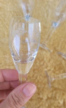 5 Tacinha de Cristal  lapidado  Vintage