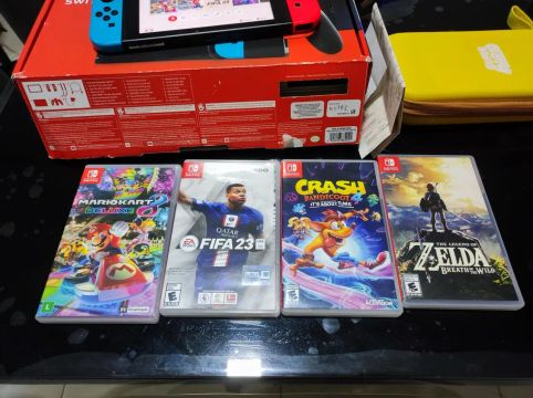  Nintendo Switch V2 completo jogos, nota fiscal 