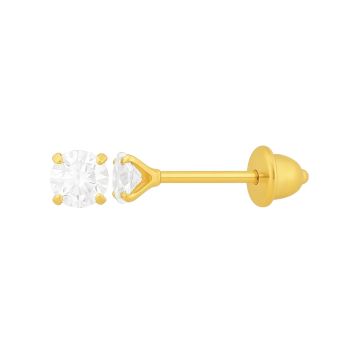 Brincos ouro 18k infantil bebê ou segundo furo