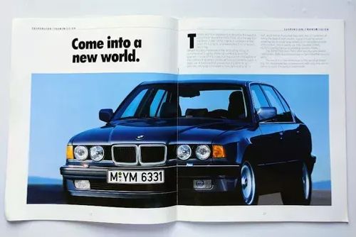 BMW Série 7 E32 - 750i 750il V12 - Catálogo Folder Original 1988