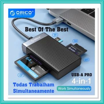 Leitor De Cartões Rapido Cf Sd Micro Sd E Ms Orico Usb Usb-a 3.0