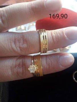 Promoção alianças banhadas a ouro 18 k APARTIR de 129,90 +  Anel brinde 