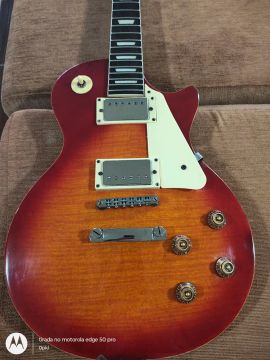 Guitarra Elétrica Les Paul flamed cherry sumburst suzuki sls 50 cs