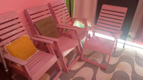 Conjunto de Poltronas Rosa - 3 Peças