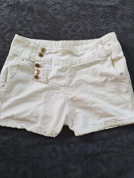 Shorts Jeans Branco Feminino
