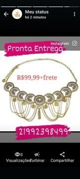 Cinto Para Dança  de corrente dourada com detalhes em metal