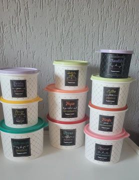 Kit de potes para mantimentos da Tupperware 
