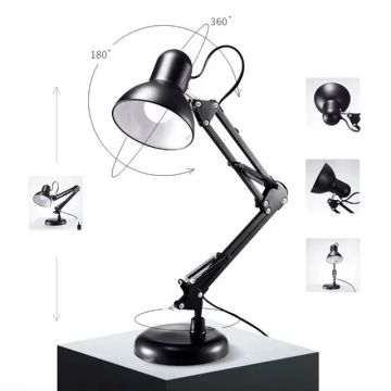 LUMINARIA DE MESA DESK LAMP E27 - PRETO