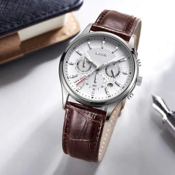Relógio Curren 9866 - Marrom/Branco