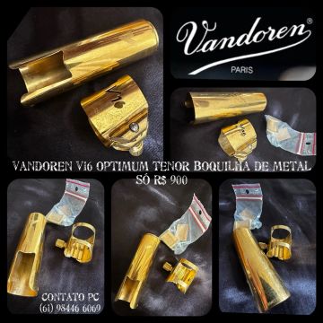 Abraçadeira Vandoren V16 Optimum para sax tenor, boquilha de metal