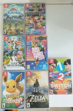 5 jogos de Nintendo Switch - seminovos