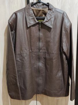 Jaqueta de Couro Masculina Marrom