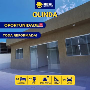 OPORTUNIDADE EM RIO DOCE, OLINDA!  Casa lajeada, toda reformada, ótimo acabamento!