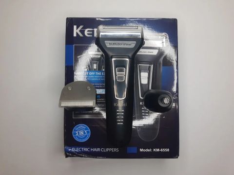 Maquina Barbear Shaver Kemei 3 Em 1 KM-6558 Nariz, Barba, Pelos e Corpo
