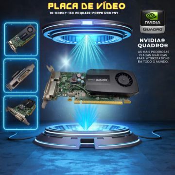 PLACA DE VÍDEO 1G-DDR3 P-16X VCQK420-PORPB 128B PNY