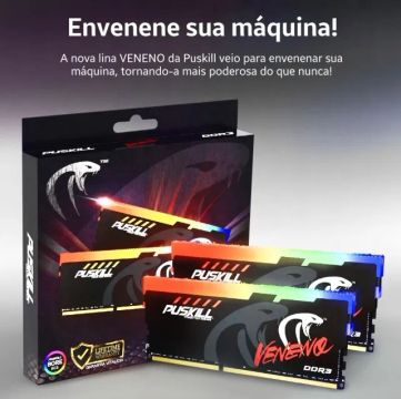 Memória Ram Ddr3 8gb 1600mhz 1.5v Rgb - Puskill - Novas