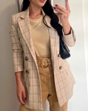Blazer xadrez bege - Animale