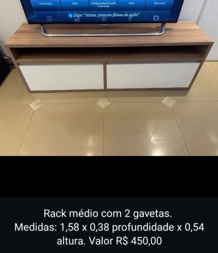 Rack Médio 2 Gavetas