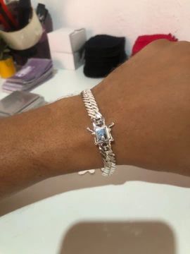 Pulseira Masculina 8 mm prata 925 