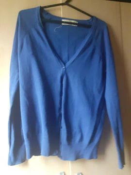 Cardigan azul feminino