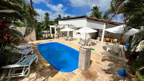 Casa de Praia com 5/4 climatizados, piscina e área verde, em Bom Jesus, Saubara, Bahia