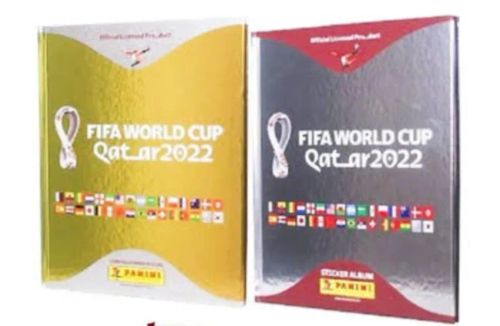 Kit 2 álbuns da Copa do Mundo 2022 - capa dura Prata e Dourado