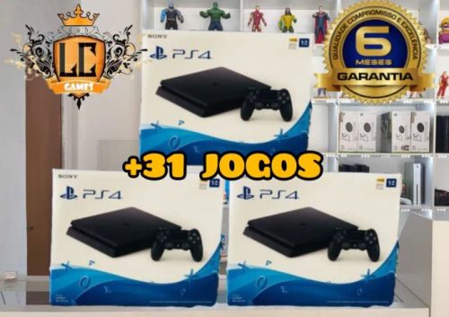 PLAYSTATION 4 SLIM 1000GB + BRINDES + 35.JOGOS + GARANTIA 06MESES ( LOJA FISICA )