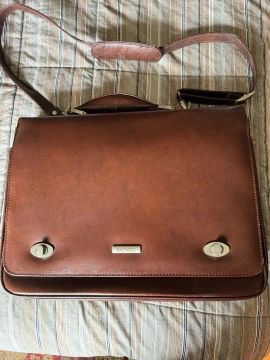 Bolsa de couro marrom vintage