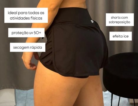 Shorts sobreposto - Academia Tam P