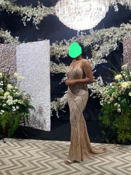 Vestido Formatura Dourado 