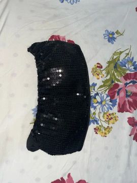 Top faixa com brilho preto 