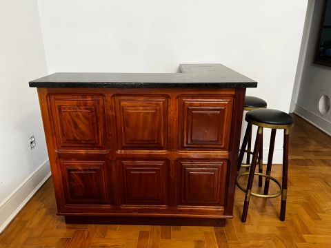 Balcão de Bar Vintage em Madeira Maciça
