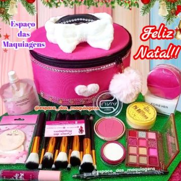Mega Kit de Maquiagem com Maleta, Acessórios e Skincare 