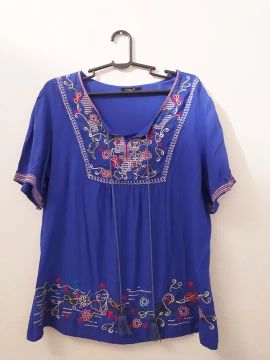 Blusa Bordada Azul - Estilo Boho