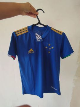 Camisa cruzeiro azul com detalhes dourados (M)