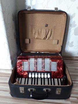   acordeon eslovaco Delicia Arnaldo XIII, 3 de voz, 72 baixos, usado