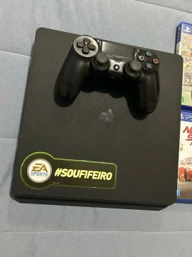 Playstation 4 slim + 7 jogos + 1 controle