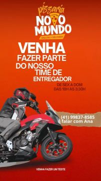 Pizzaria novo mundo contrata motoboy 