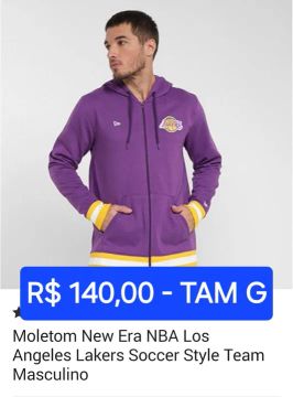 Moletom New Era NBA Los Angeles Lakers