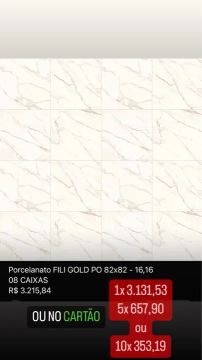 Porcelanato e Revestimento NOVOS (COM NOTA FISCAL)