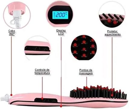 Escova Alisadora 230°C - Branca Perolada 