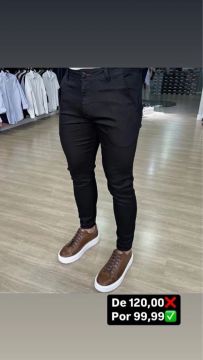 Calça Jeans alfaiataria Masculina Preta 