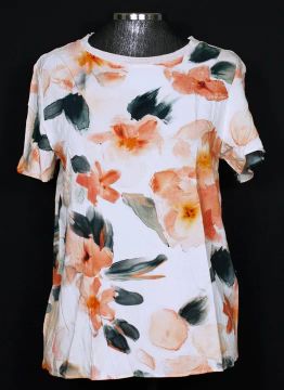 Blusa feminina floral salmão Lez a Lez - Veste M - Ref. 3576