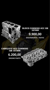 BLOCO E CABEÇOTE MOTOR CUMMINS ISB/QSB 107MM