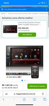 Central Multimídia Pioneer DMH-G228BT 2 Din 6,2 pol
