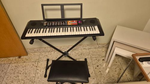Teclado Samsung F51, com suporte, partitura, banquinho e fonte