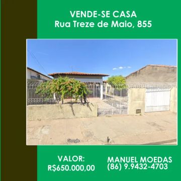 VENDE-SE CASA Rua Treze de Maio, 855
